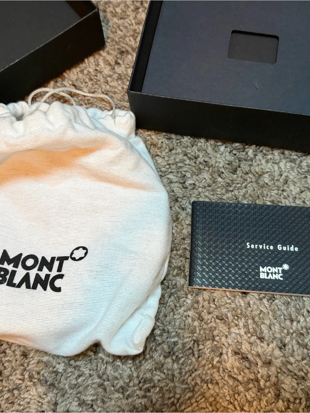 Montblanc Meisterstuck Rectangular Palladium Box Buckle Woven Strap